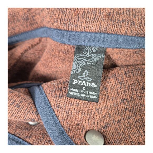 Prana Brown Black Thermal Polartec Sweater Top Tunic Mock Neck Women's Small - Picture 3 of 3